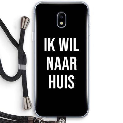 Ik wil naar huis - Zwart: Samsung Galaxy J3 (2017) Transparant Hoesje met koord