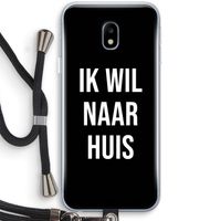 Ik wil naar huis - Zwart: Samsung Galaxy J3 (2017) Transparant Hoesje met koord