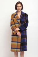 Lange geruite loose fit jas - YELLOW - M