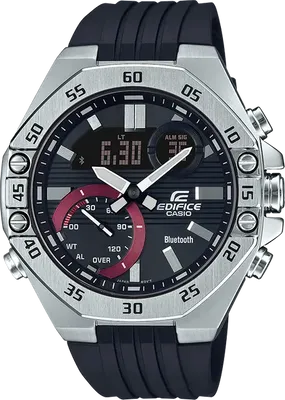Horlogeband Casio ECB10P-1A Rubber Zwart