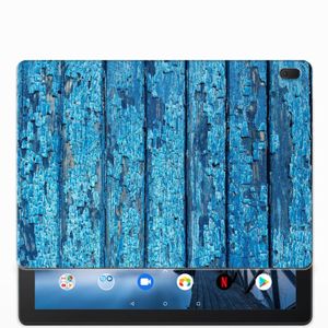 Lenovo Tab E10 Silicone Tablet Hoes Wood Blue