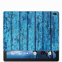 Lenovo Tab E10 Silicone Tablet Hoes Wood Blue - thumbnail