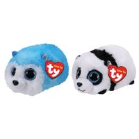 Ty - Knuffel - Teeny Ty's - Slush Husky & Bamboo Panda
