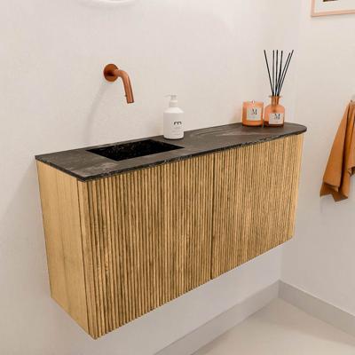 Toiletmeubel Mondiaz Joya Dlux | 91.6 cm | Meubelkleur Oak | Faye wastafel Lava Wasbak Links | Zonder kraangat(en)
