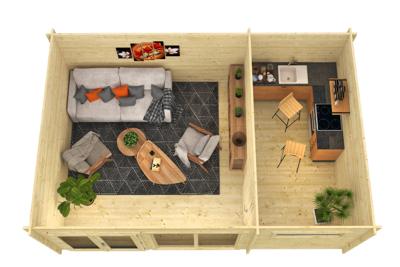 Blokhut - Tuinhuis Flow | 40 mm | geel geïmpregneerd