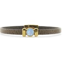 Qoss Taupe Armband Isabel Hemelsblauw | Goud - Maat S