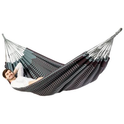 Tweepersoons hangmat - 350x160cm - Bruin - 160kg draagkracht- 100% katoen - binnen & buiten