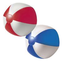 Impression Strandbal - opblaasbaar - zwembad speelgoed - rood / blauw - D26 cm