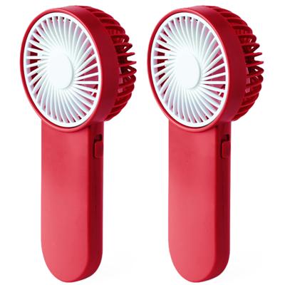 Mini ventilator Sartor - 2x - rood - 6 x 15 x 4 cm - verkoeling in zomer