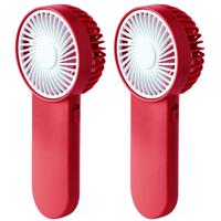 Mini ventilator Sartor - 2x - rood - 6 x 15 x 4 cm - verkoeling in zomer