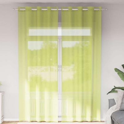 Voile Gordijnen met doorvoertules 2 st 140x300 cm appelgroen