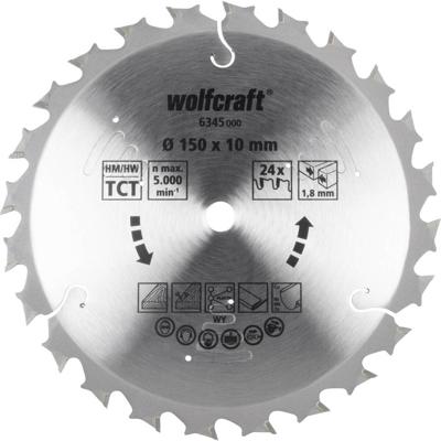 Wolfcraft 6345000 Cirkelzaagblad 150 x 10 x 1.8 mm Aantal tanden: 24 1 stuk(s)