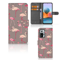Xiaomi Redmi Note 10 Pro Telefoonhoesje met Pasjes Flamingo - thumbnail