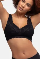 Kanten Bralette - Zonder beugel - Aina - Niet gevulde bh zonder beugel - Grote maten bralette - M - Zwart - M - M - M - M - M - M - M - M -