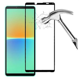 Full Cover Sony Xperia 10 IV gehard glas - 9H Screenprotector - Zwart