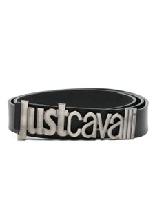 Just Cavalli ceinture en cuir à plaque logo - Noir