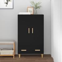 Hoge kast 70x31x115 cm bewerkt hout zwart