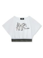 Karl Lagerfeld Kids t-shirt pailleté à logo imprimé - Blanc - thumbnail