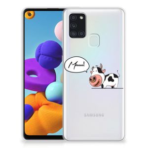 Samsung Galaxy A21s Telefoonhoesje met Naam Cow