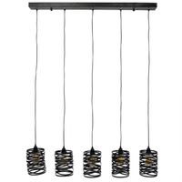 Hoyz - Industriele Hanglamp - 5 Lampen - ø17 - Spiraal