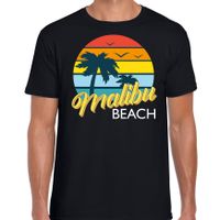 Malibu zomer t-shirt / shirt Malibu beach zwart voor heren