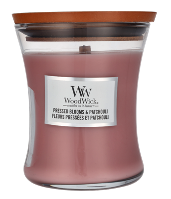 Woodwick Pressed Blooms & Patchouli Medium Hourglass Candle 0