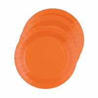 20x Stuks feest gebaksbordjes oranje - karton - 17 cm - rond