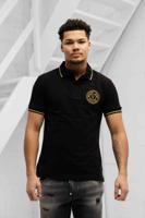 Versace Jeans Couture V-Emblem Polo Heren Zwart/Goud - Maat S - Kleur: GoudZwart | Soccerfanshop Versace Jeans Couture V-Emblem Polo Heren Zwart/Goud - Maat S - Kleur: GoudZwart | Soccerfanshop