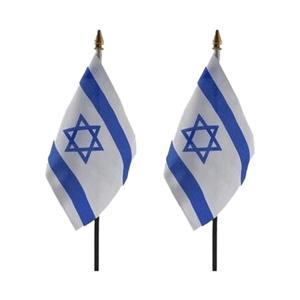 Israel - 2x - mini vlaggetje van 10 x 15 cm op stokje - Landen vlag - H27 cm