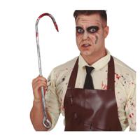 Horror vleeshaak met bloed - 65 cm - kunststof - Halloween wapens - accessoires