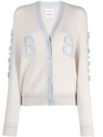 Barrie contrast-trim cashmere cardigan - Tons neutres