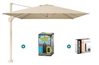 Platinum Challenger zweefparasol T1 Premium 4x3 m. - Champagne Sandstone - met ingraafvoet en hoes Platinum Challenger zweefparasol T1 Premium 4x3 m. - Champagne Sandstone - met ingraafvoet en hoes
