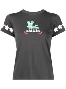 Natasha Zinko t-shirt Chillin à imprimé graphique - Gris