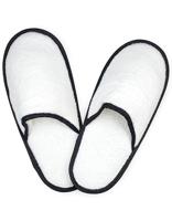 The One Towelling TH1700 Slippers - White/Black - 42/44 - thumbnail