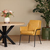 Cognac leren industriële design eetkamerstoel Mix - Granada leer Amber (cognac leer) Cognac leren industriële design eetkamerstoel Mix - Granada leer Amber (cognac leer)