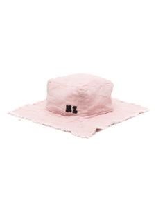 Natasha Zinko chapeau frangé à patch logo - Rose