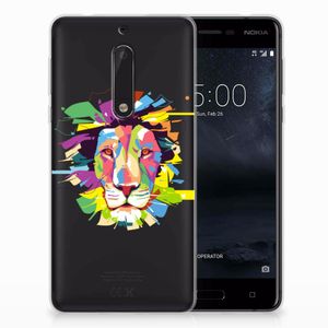 Nokia 5 Telefoonhoesje met Naam Lion Color