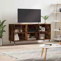 Tv-meubel 103,5x30x50 cm bewerkt hout gerookt eikenkleurig - thumbnail