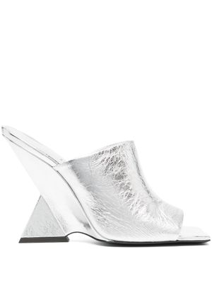 The Attico mules Cheope 105 mm à design métallisé - Argent
