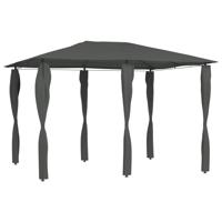 Prieel met paalhoezen 160 g/m² 3x4x2,6 m antracietkleurig - thumbnail