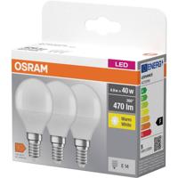 OSRAM HOMELIGHTING 4058075090507 LED-lamp Energielabel F (A - G) E14 Peer 4.9 W = 40 W Warmwit (Ø x l) 45 mm x 82 mm 3 stuk(s)