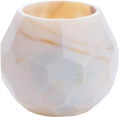 Light & Living theelichthouder glas eliza 12x10cm wit