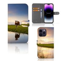 iPhone 15 Pro Max | Telefoonhoesje | Met pasjeshouder | Koe