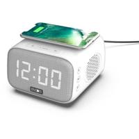 Speaker oplader wekker - EVOOM - EV304601 - Wit met draadloze oplader en geïntegreerde speaker
