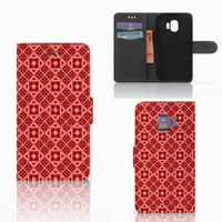 Samsung Galaxy J2 Pro 2018 Telefoon Hoesje Batik Rood - thumbnail