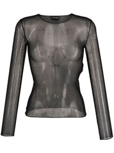 TOM FORD débardeur en soie à effet de transparence - Noir