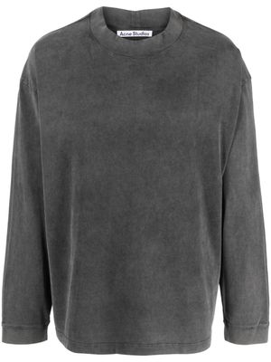 Acne Studios sweat en coton à effet délavé - Noir