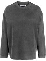 Acne Studios sweat en coton à effet délavé - Noir