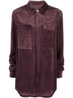 Rick Owens chemise en velours à manches longues - Violet - thumbnail