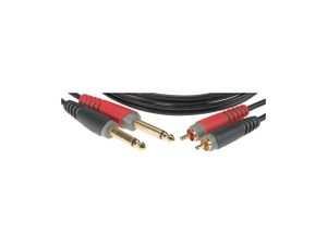 Klotz AT-CJ0200 twin kabel 2x RCA - 2x jack 6.35mm ongebalanceerd 2m